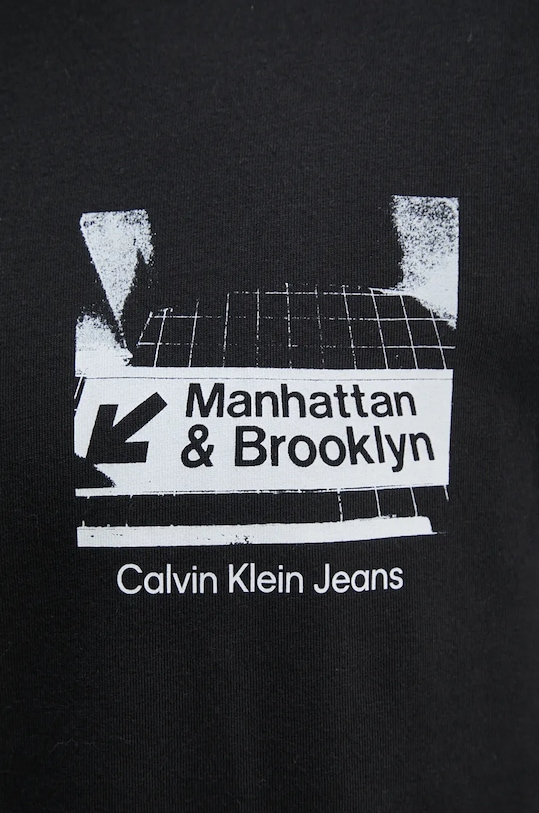 Bavlněné tričko Calvin Klein Jeans J30J326864 černá