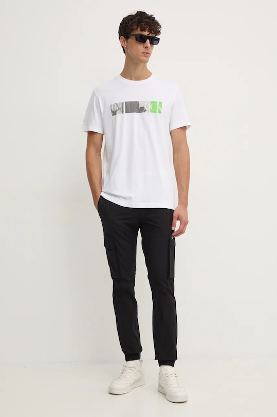 Bavlněné tričko Calvin Klein Jeans J30J326865 bílá AW24