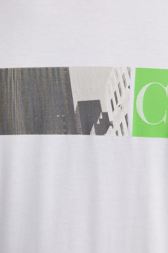 Βαμβακερό μπλουζάκι Calvin Klein Jeans J30J326865 λευκό