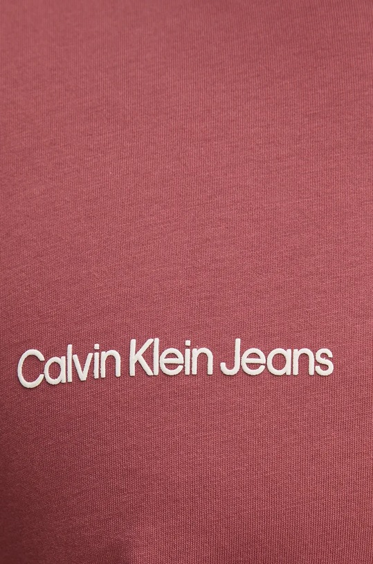 Bavlněné tričko Calvin Klein Jeans J30J326867 burgundské