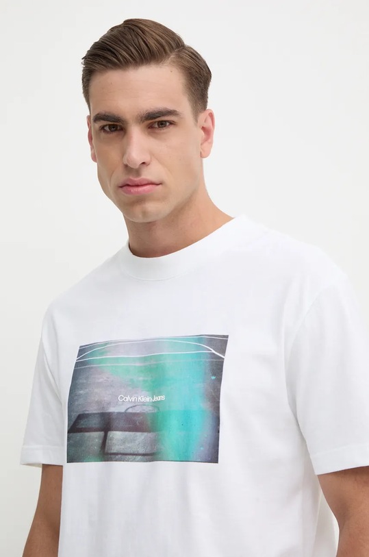 Bavlnené tričko Calvin Klein Jeans biela J30J326869