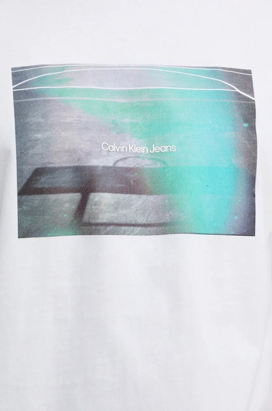 Bavlnené tričko Calvin Klein Jeans J30J326869 biela