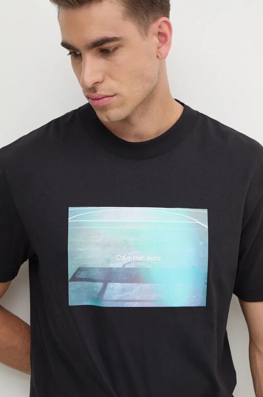 Calvin Klein Jeans tricou din bumbac negru J30J326869