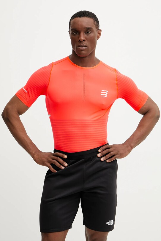Běžecké tričko Compressport Pro Racing hladký červená ATSM361