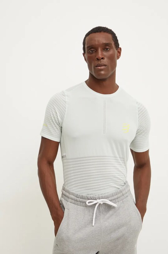 Compressport tricou de alergare Pro Racing uni verde ATSM361