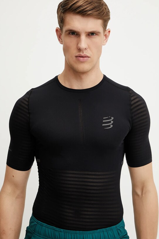 Compressport tricou de alergare Pro Racing negru ATSM361