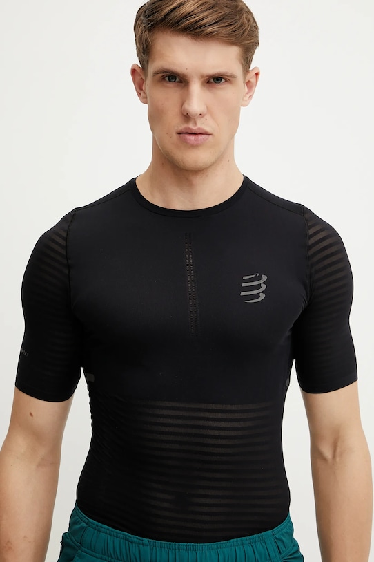 Бігова футболка Compressport Pro Racing чорний ATSM361