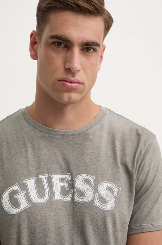 Одежда Хлопковая футболка Guess M4BI04.K9RM1 серый