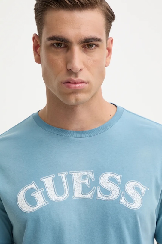 Памучна тениска Guess стандартна тюркоазен M4BI04.K9RM1