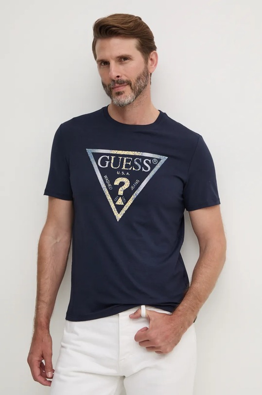 Tričko Guess potisk námořnická modř M4BI35.J1314