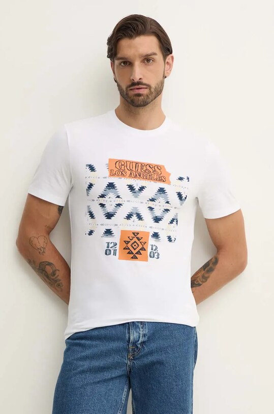 Guess tricou print alb M4BI41.J1314