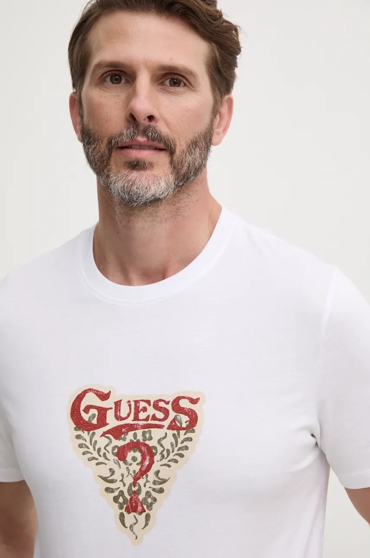 Guess t-shirt bawełniany biały M4BI44.I3Z14