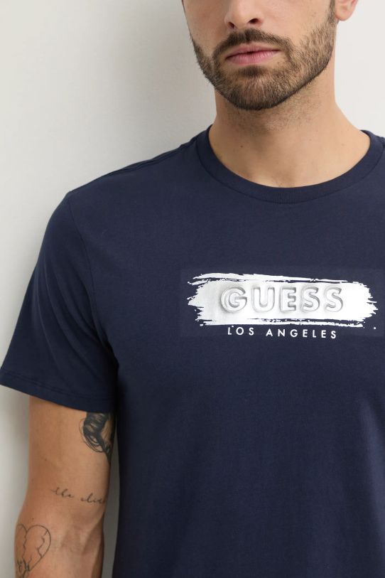 Guess t-shirt bawełniany M4BI61.K9RM1 granatowy