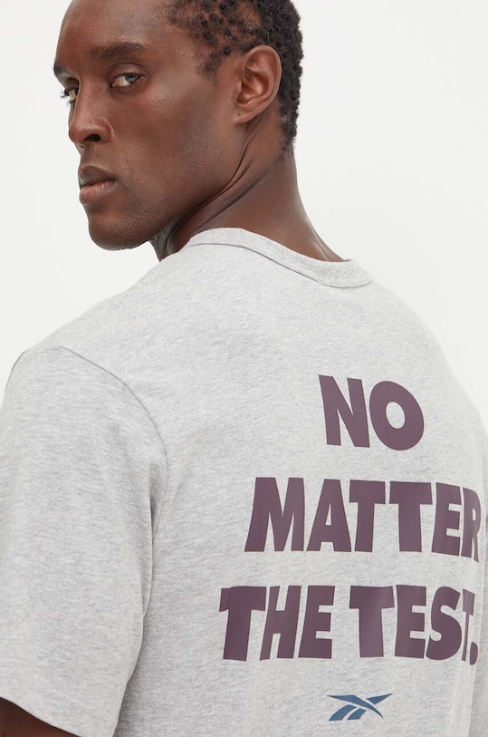 Reebok t-shirt bawełniany nadruk szary 100206039