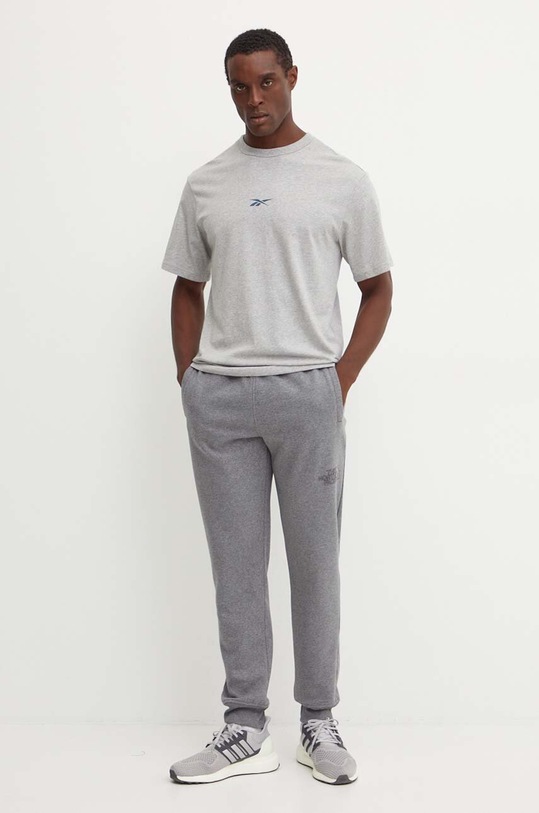 Reebok t-shirt bawełniany 100206039 szary AW24