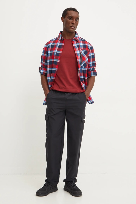 Bavlněné tričko Reebok 100206017 burgundské AW24