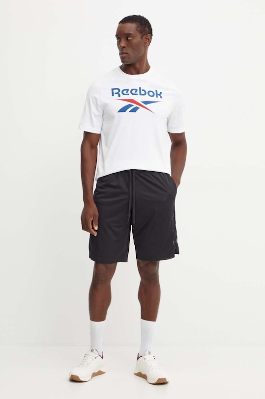 Bavlněné tričko Reebok 100071175 bílá AW24