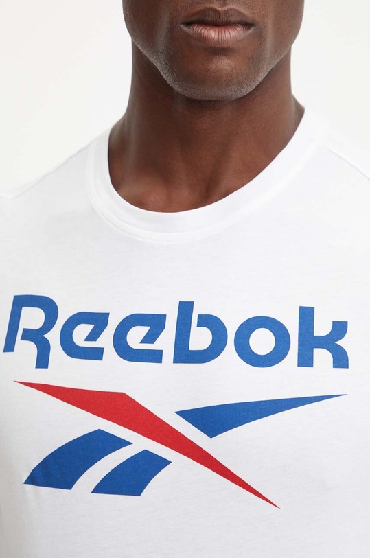 Bavlněné tričko Reebok 100071175 bílá