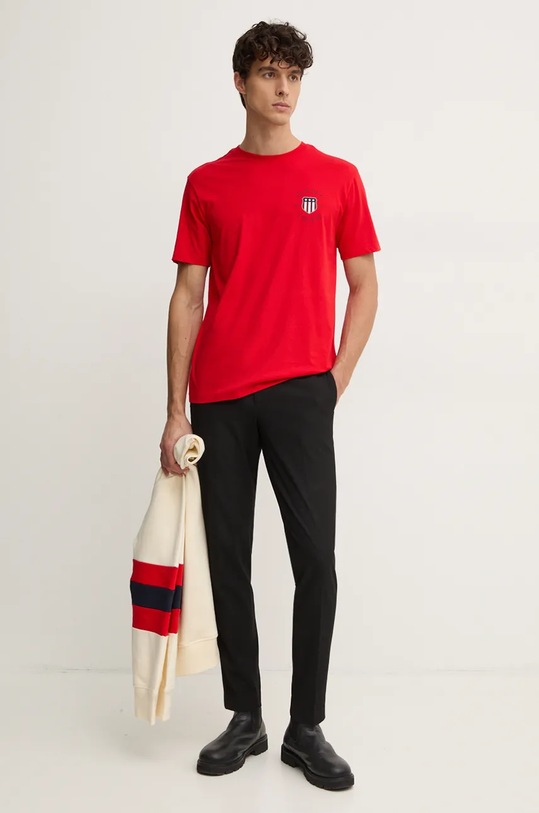 Bavlněné tričko Gant 2003269 červená AW24