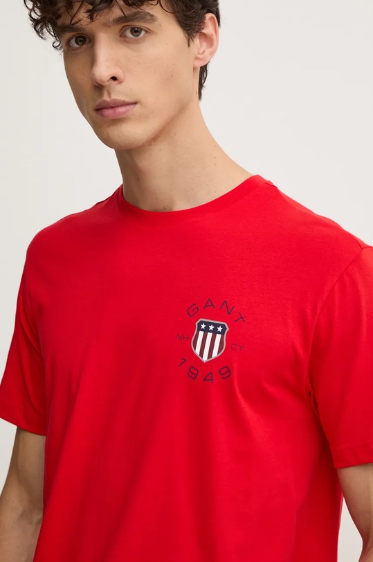 Bavlněné tričko Gant červená 2003269
