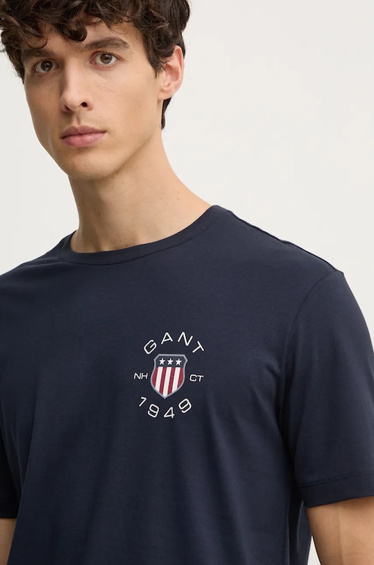 Bavlněné tričko Gant potisk námořnická modř 2003269