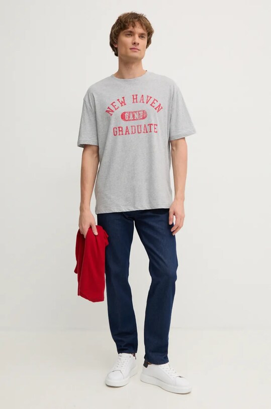 Бавовняна футболка Gant 2033036 сірий AW24