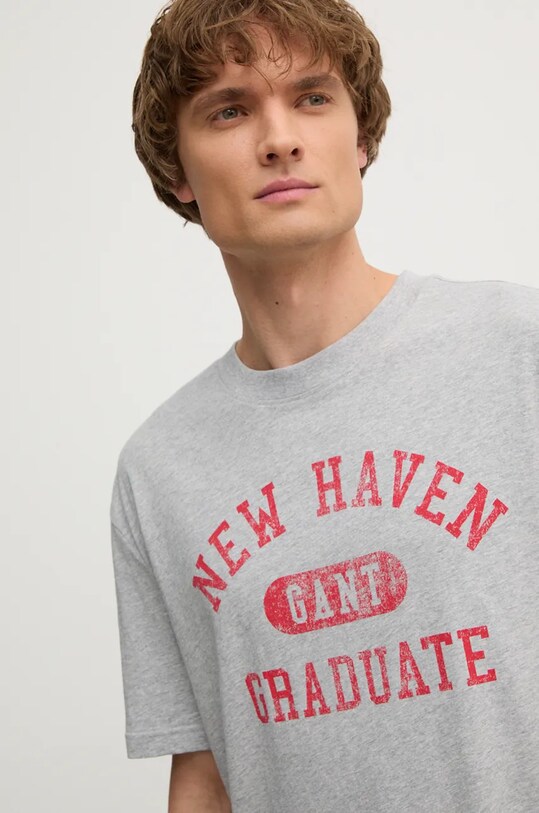 Бавовняна футболка Gant сірий 2033036