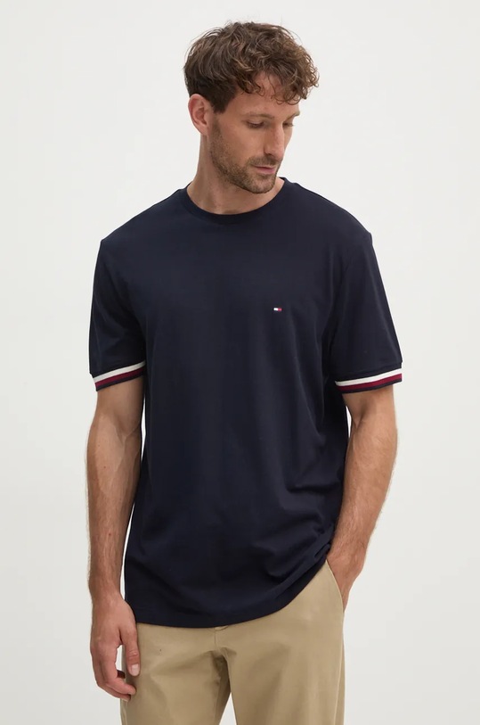 Bavlnené tričko Tommy Hilfiger nášivka tmavomodrá MW0MW36452