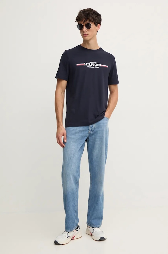 Tričko Tommy Hilfiger MW0MW36480 tmavomodrá NC24