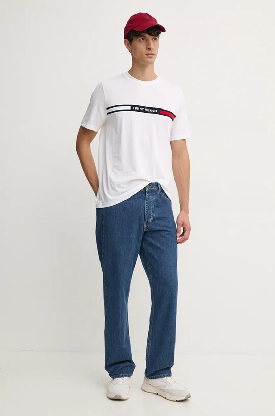 Хлопковая футболка Tommy Hilfiger MW0MW36498 белый SS25