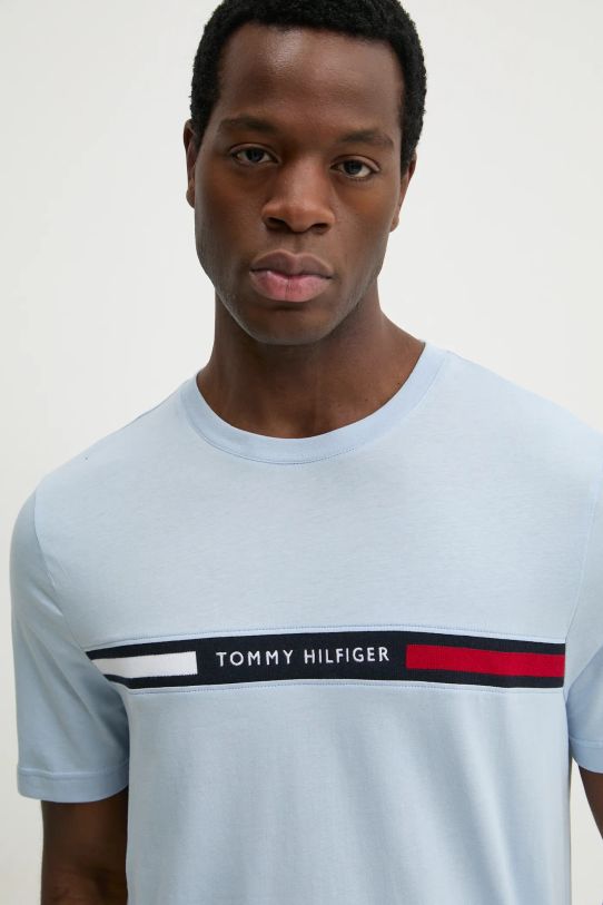 Tommy Hilfiger t-shirt bawełniany niebieski MW0MW36498