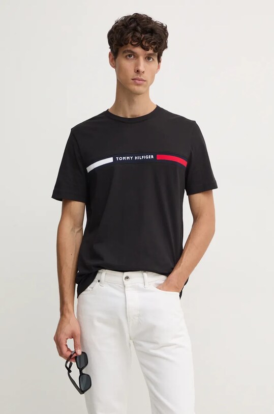Бавовняна футболка Tommy Hilfiger чорний MW0MW36498