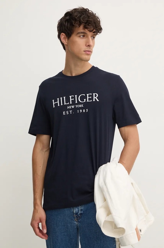 Памучна тениска Tommy Hilfiger стандартна тъмносин MW0MW36499