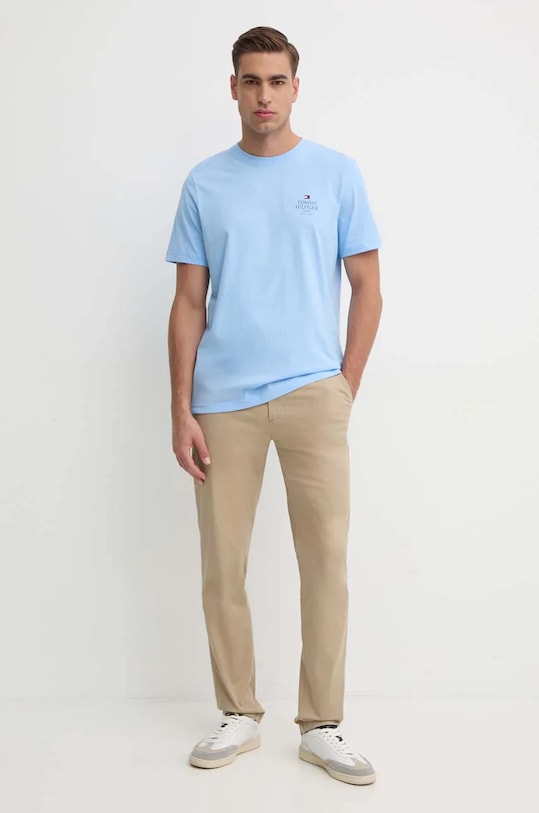 Bavlněné tričko Tommy Hilfiger MW0MW36500 modrá AW24