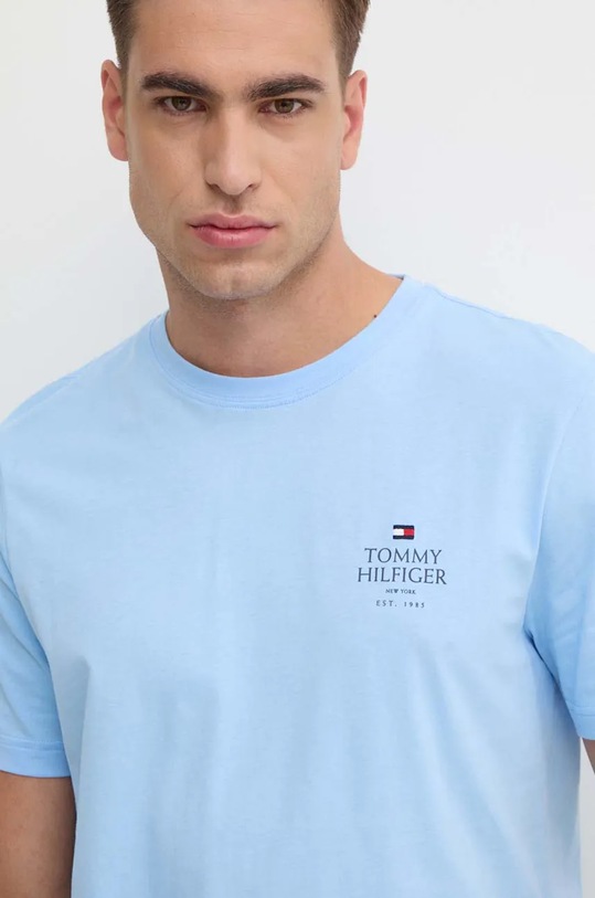 Bavlněné tričko Tommy Hilfiger modrá MW0MW36500