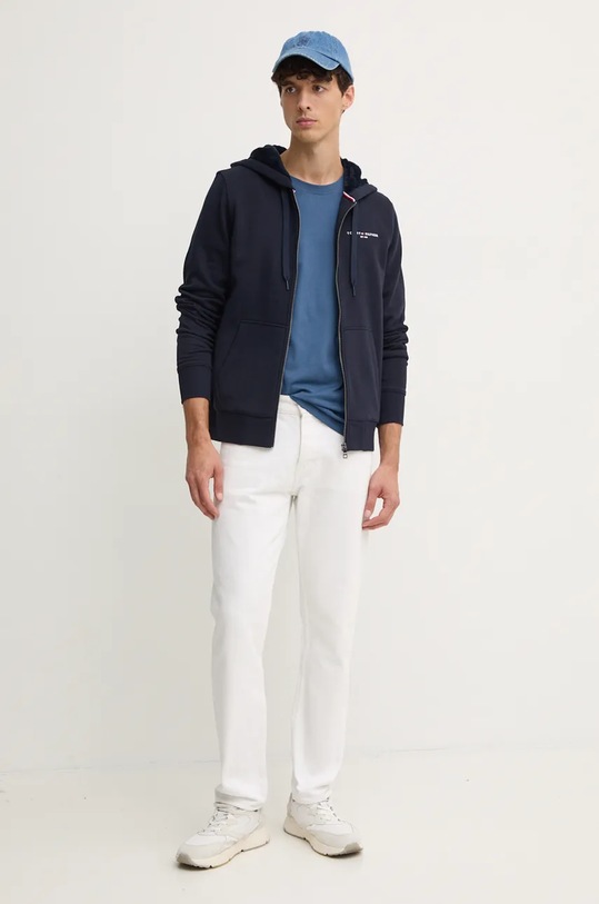 Хлопковая футболка Tommy Hilfiger MW0MW36500 голубой AW24