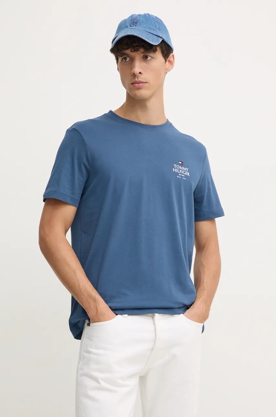 Хлопковая футболка Tommy Hilfiger голубой MW0MW36500