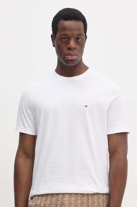 Pamučna majica Tommy Hilfiger bez uzorka bež MW0MW37267