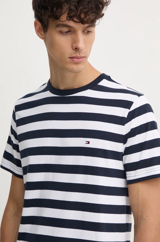 Bavlnené tričko Tommy Hilfiger tmavomodrá MW0MW37267