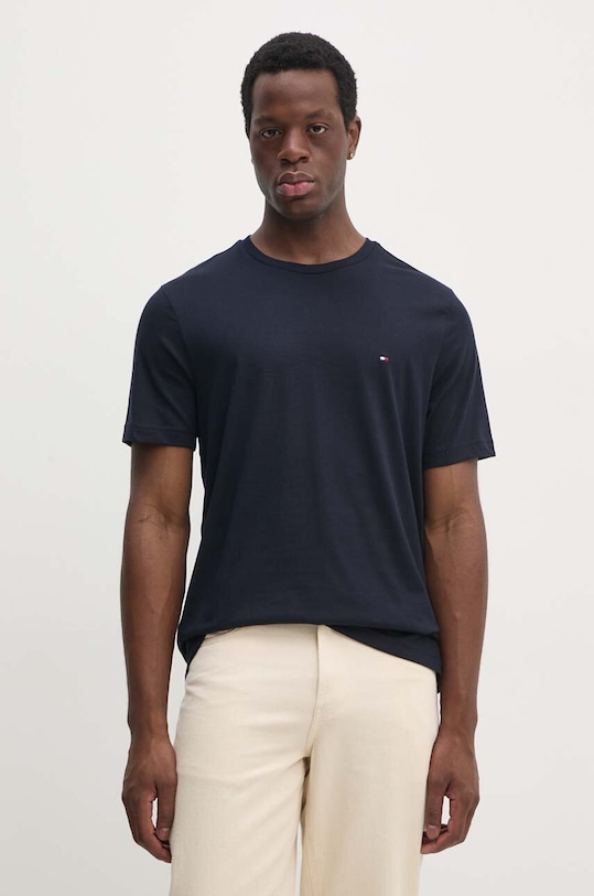 Bavlnené tričko Tommy Hilfiger tmavomodrá MW0MW37267