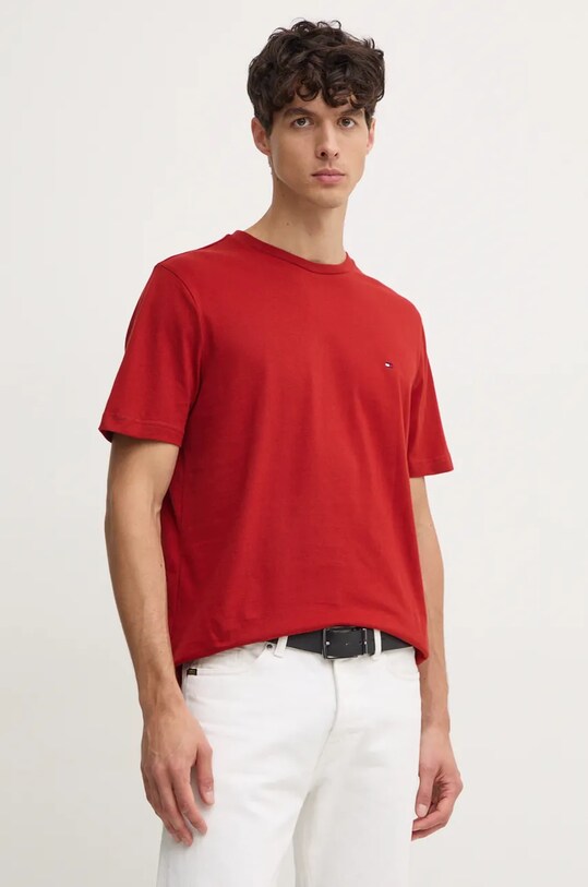 Хлопковая футболка Tommy Hilfiger MW0MW37267 красный AW24