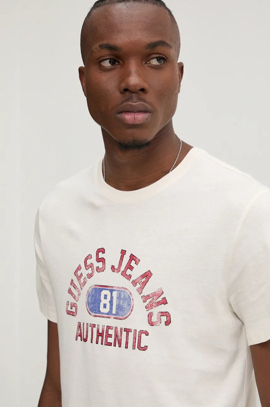 Хлопковая футболка Guess Jeans бежевый M4BI74.K8HM0