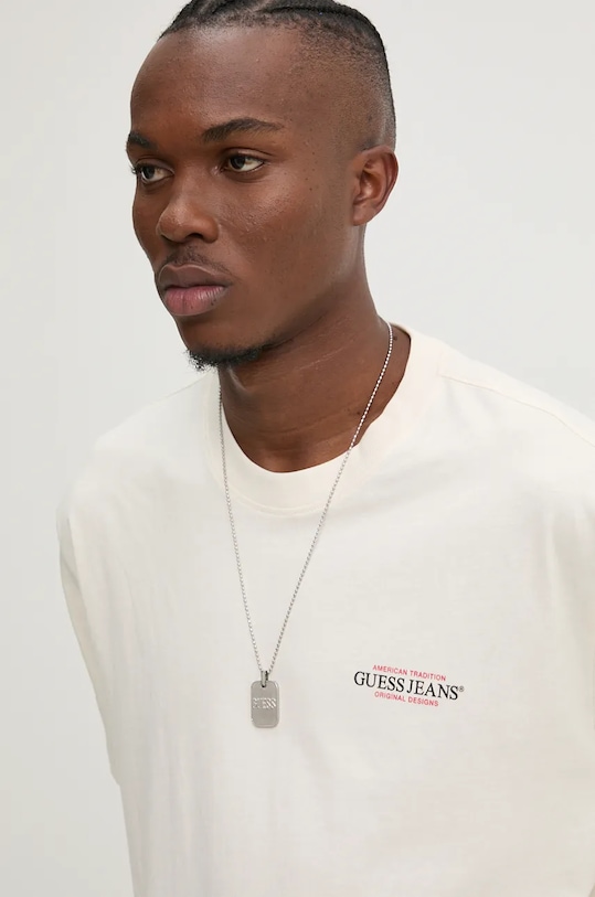 Бавовняна футболка Guess Jeans бежевий M4BI75.K8FQ4