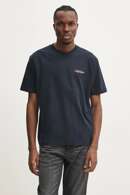 Хлопковая футболка Guess Jeans хлопок тёмно-синий M4BI75.K8FQ4