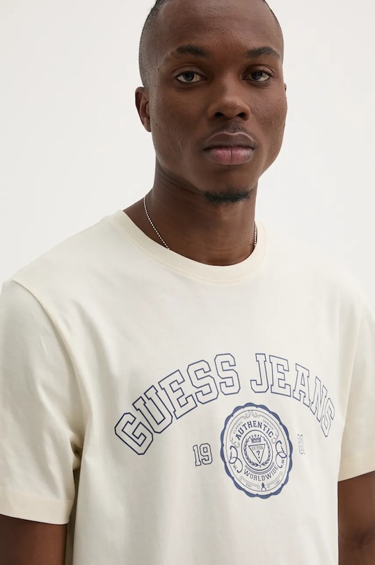 Bavlněné tričko Guess Jeans béžová M4BI83.K8FQ4