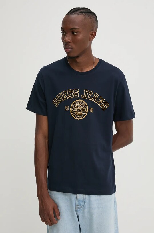 Bavlněné tričko Guess Jeans námořnická modř M4BI83.K8FQ4