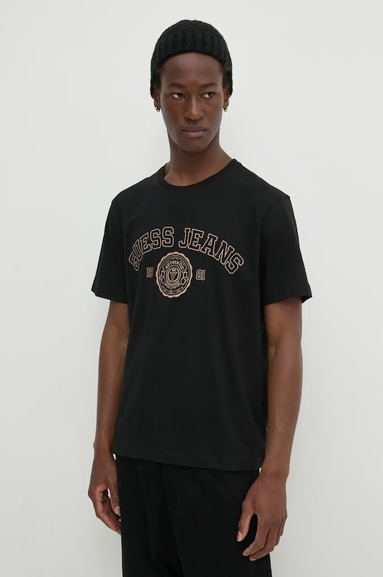 Guess Jeans tricou din bumbac print negru M4BI83.K8FQ4