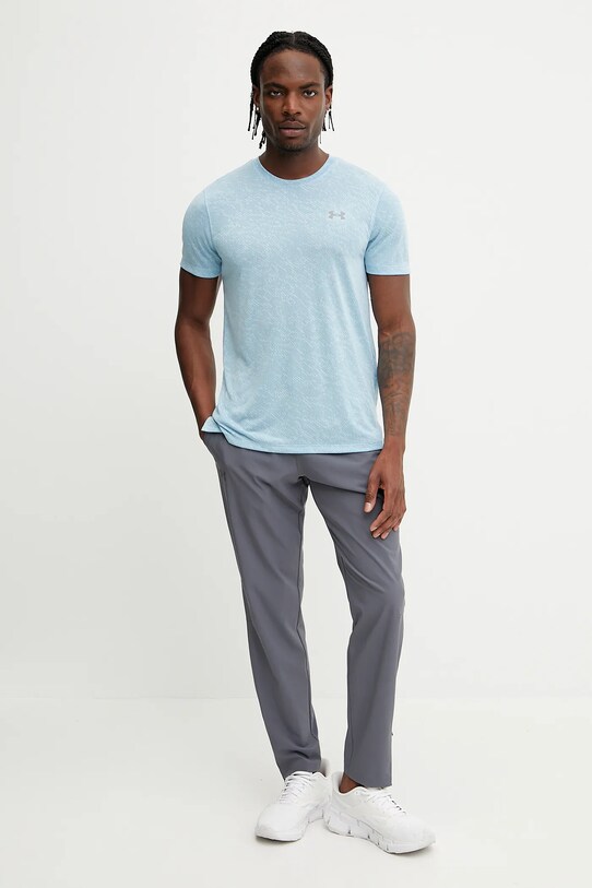 Under Armour tricou de alergare Launch Camo 1386681 albastru SS25