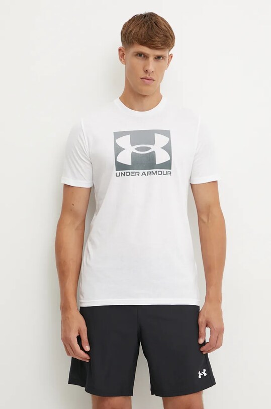 Under Armour tricou BOXED SPORTS UPDATED 1386793 alb SS25