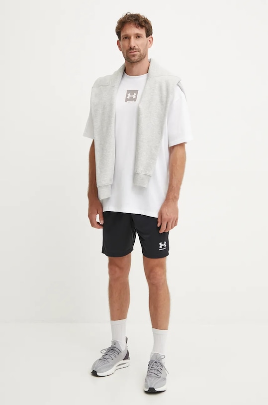 Under Armour tricou din bumbac HW OS BOX 1386803 alb SS25